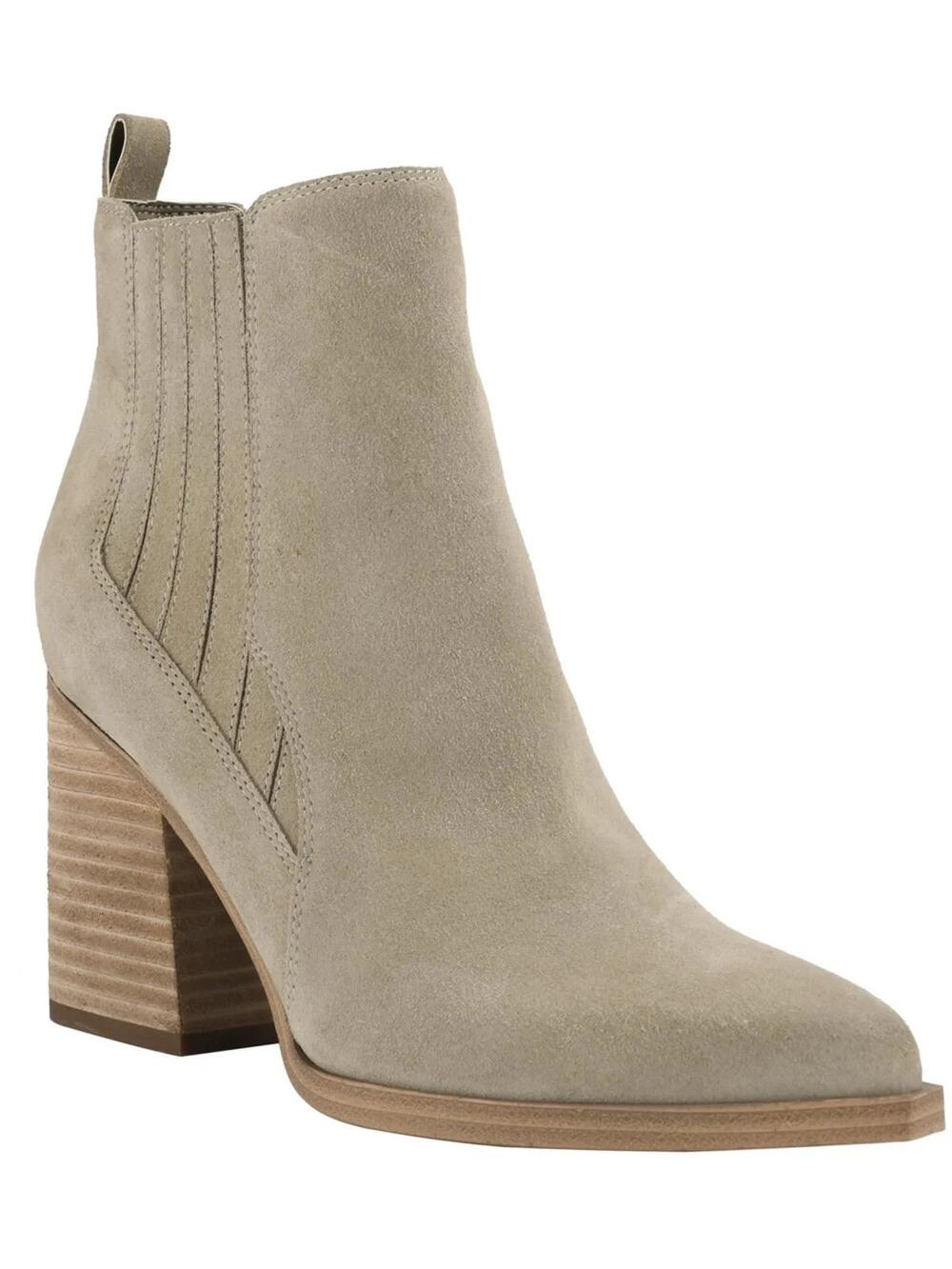 Marc Fisher Mayden Suede Leather Ankle Chelsea Bootie Boots Beige Size 10